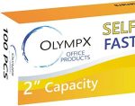 OLYMPX 100 Pcs of 2” Capacity Economy Self Adhesive Prong Paper Fastener Bases, 2.75 Inch Center for Paper File Clip Folder Accessories, 100 per Box - Image 7